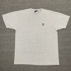 Vintage Polo Jeans Co Flag T-Shirt Mens Medium Gray Preppy Casual Streetwear Y2K